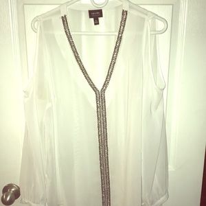 Beaded, bohemian, long sleeve blouse.